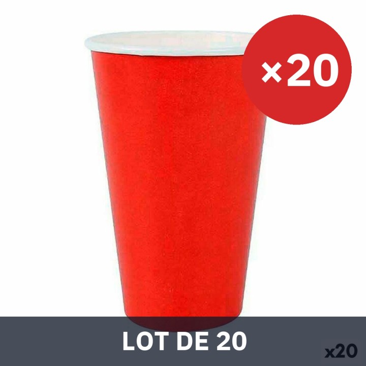 Lot de 20 · Set de Verres Algon Produits à usage unique Carton Rouge 10 Pièces 350 ml