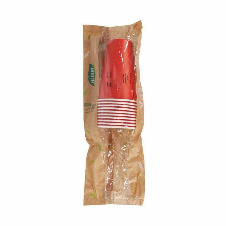 Lot de 20 · Set de Verres Algon Produits à usage unique Carton Rouge 10 Pièces 350 ml