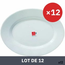 Lot de 12 · Plat à Gratin Bormioli Toledo Blanc verre Oblongue 34 x 26,5 x 1,8 cm