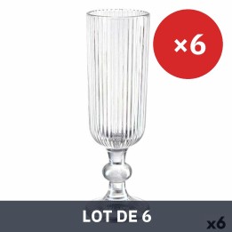 Lot de 6 · Coupe de champagne Vivalto Transparent verre 160 ml Rayures