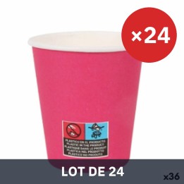Lot de 24 · Set de Verres Algon Carton Produits à usage unique 200 ml Fuchsia 36 Unités