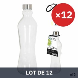 Lot de 12 · Bouteille en Verre Anna 1 L Capsule métallique Métal verre
