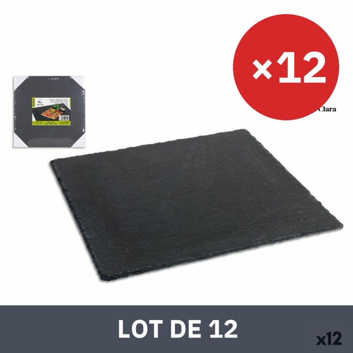 Lot de 12 · Plateau Santa Clara Alfares Ardoise 30 x 30 cm 6 mm