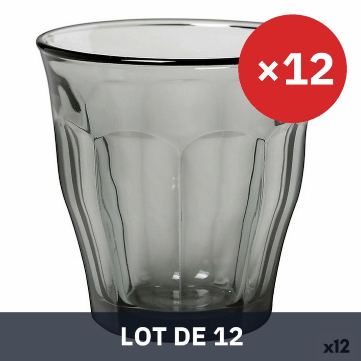 Lot de 12 · Set de Verres Duralex Picardie Gris 6 Pièces 250 ml
