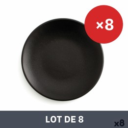 Lot de 8 · Assiette plate Anaflor Barro Anaflor Noir Faïence Ø 29 cm Viande
