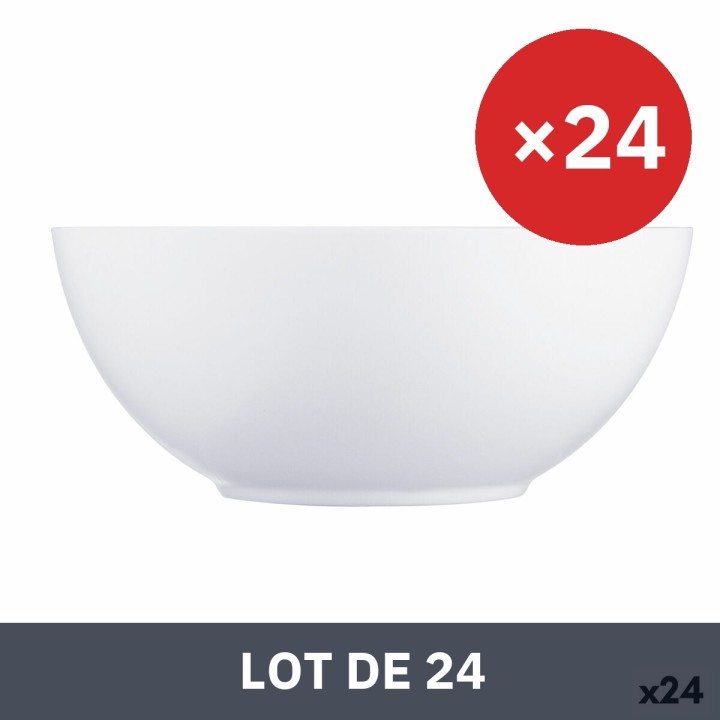 Lot de 24 · Bol Luminarc Diwali Blanc verre Ø 18 cm