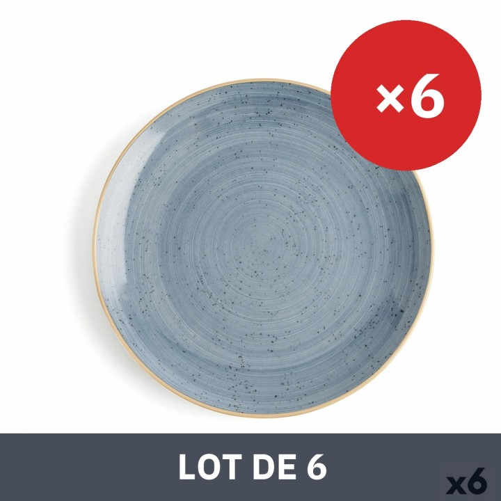 Lot de 6 · Assiette plate Ariane Terra Céramique Bleu (Ø 27 cm)