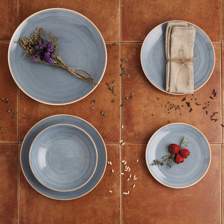 Lot de 6 · Assiette plate Ariane Terra Céramique Bleu (Ø 27 cm)