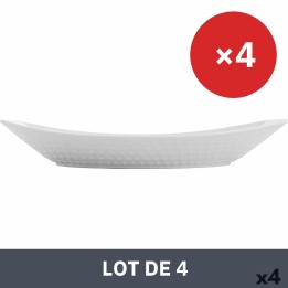 Lot de 4 · Plat à Gratin Quid Gastro Céramique Blanc (39,5 x 19 x 8 cm)