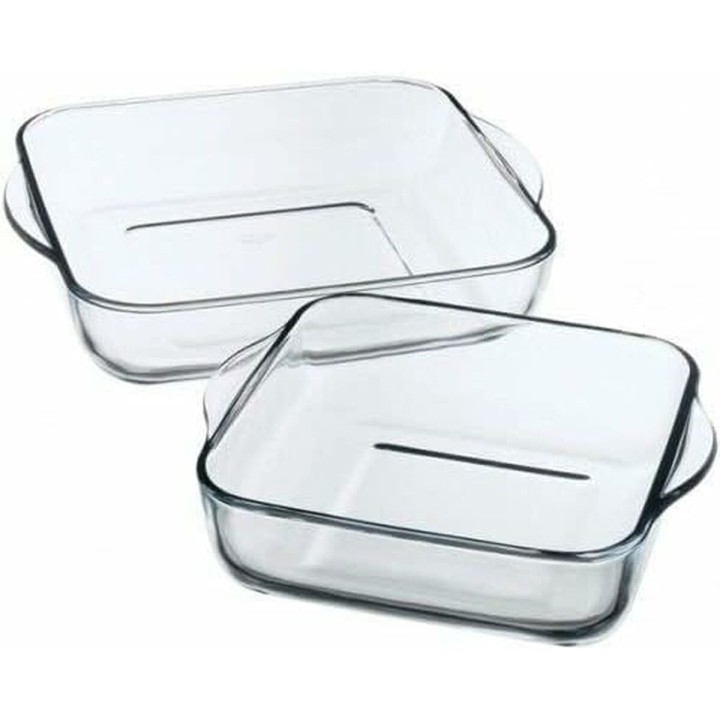 Ensemble de plats de cuisson au four Pasabahce 1690037 Transparent Verre 1 L 2 Pièces