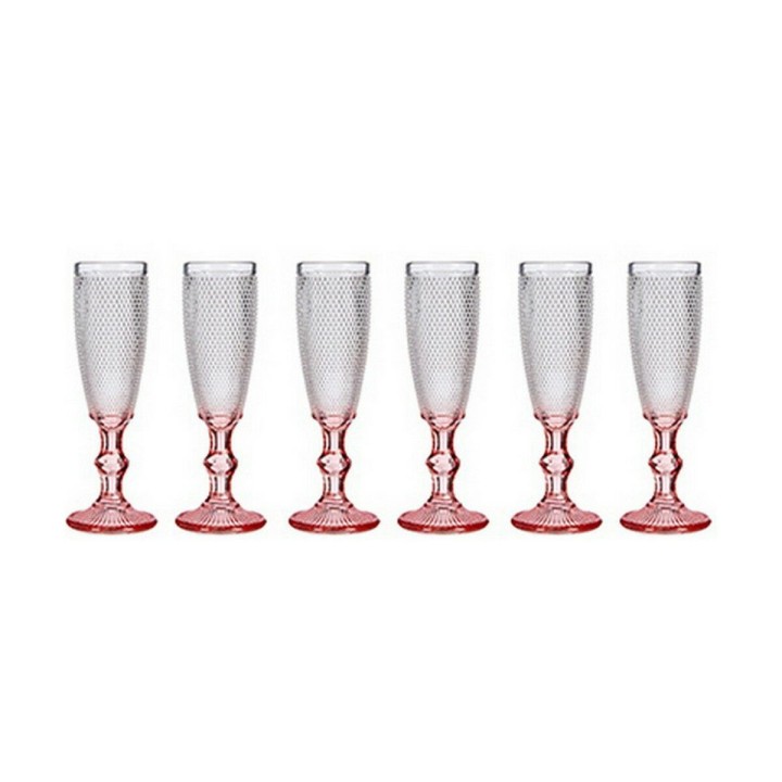 Lot de 6 · Coupe de champagne Vivalto Rose Transparent verre 180 ml