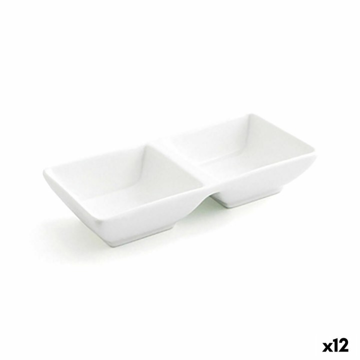 Lot de 12 · Plateau apéritif Quid Select Blanc Céramique 15 x 7 cm