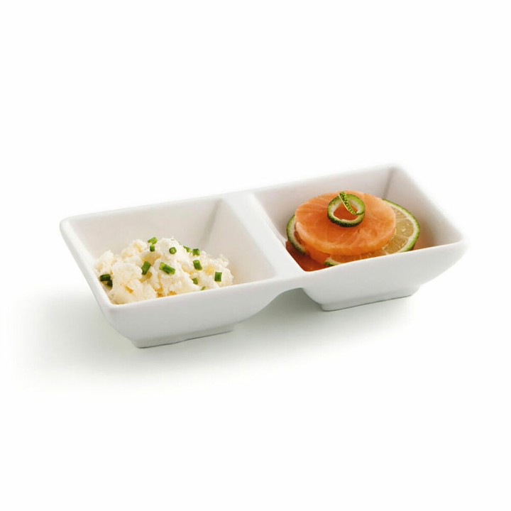Lot de 12 · Plateau apéritif Quid Select Blanc Céramique 15 x 7 cm