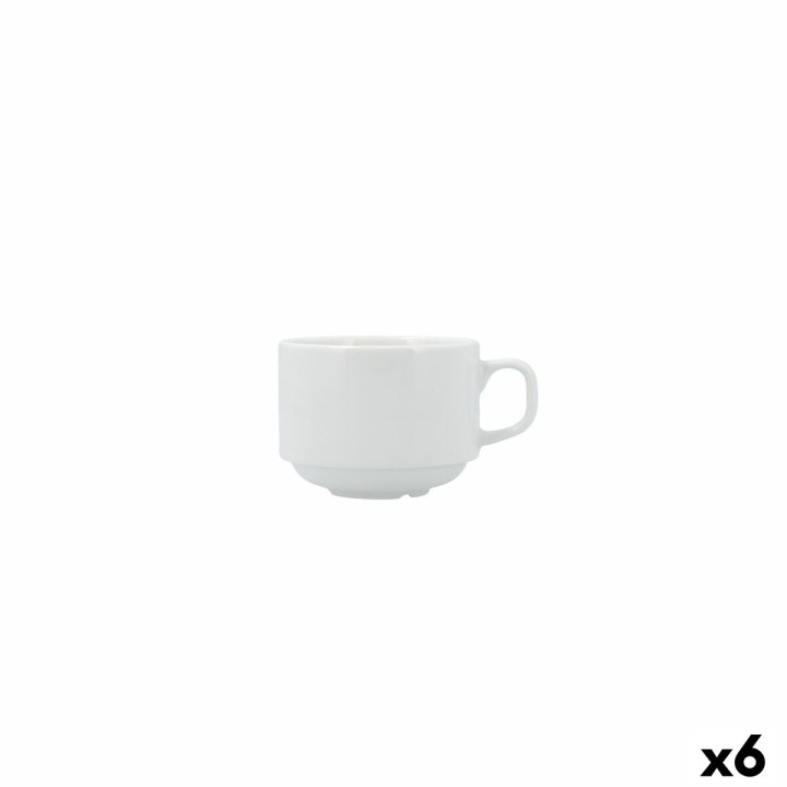 Tasse de café et de thé Bidasoa Serenity Hydrozero Blanc Céramique 230 ml (6 Unités)