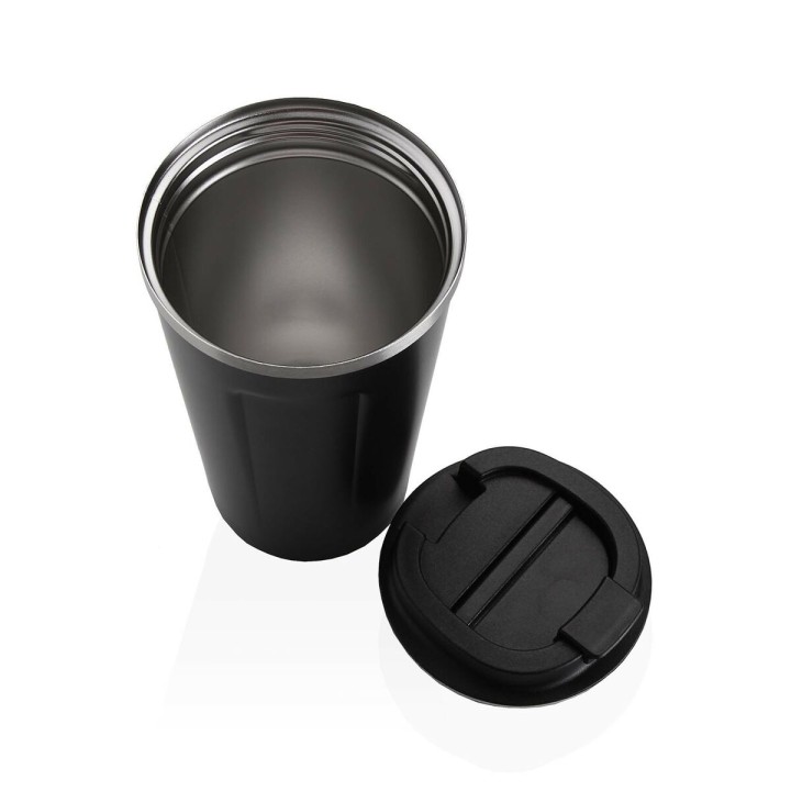 Verre avec Couvercle Versa Noir Acier polypropylène 510 ml