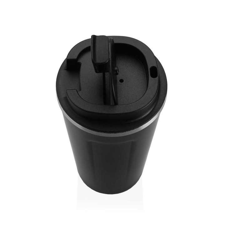 Verre avec Couvercle Versa Noir Acier polypropylène 510 ml