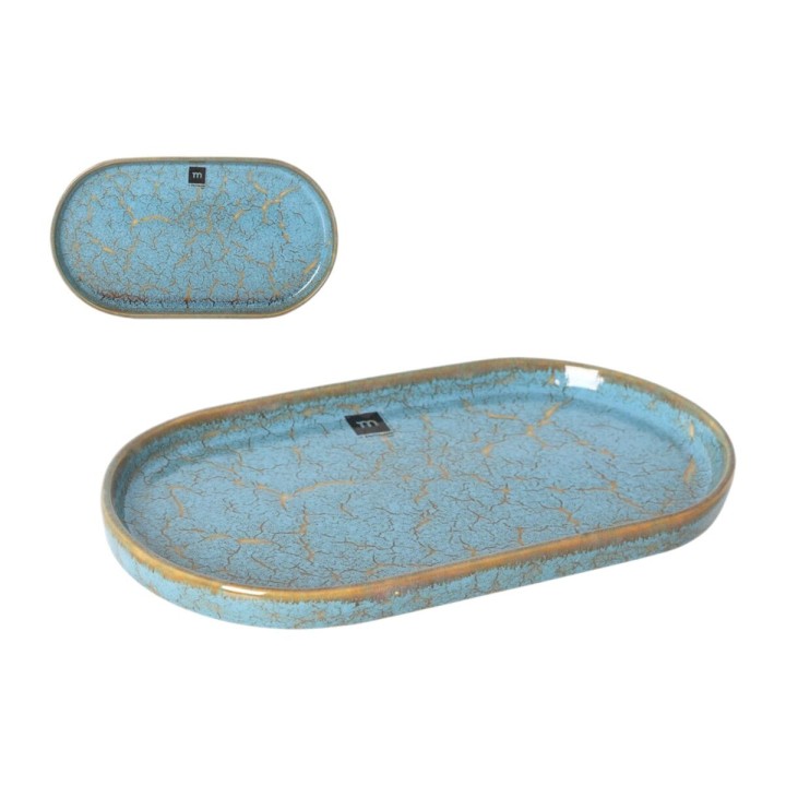 Plat à Gratin La Mediterránea Scratch blue Porcelaine Oblongue 25,3 x 13,5 x 2 cm (8 Unités)