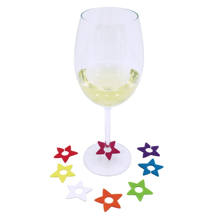 Identificateur de Verres Koala Étoile Plastique Multicouleur 8 Pièces (12,8 x 5 x 13,7 cm)