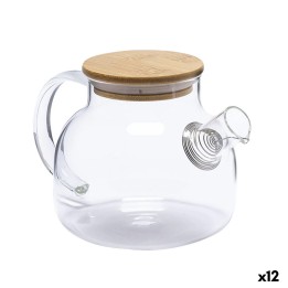 Théière La Mediterránea Marron Transparent Bambou Verre Borosilicaté 1 L (12 Unités)