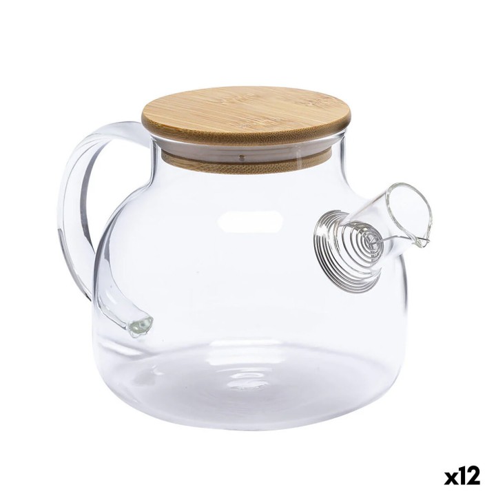 Théière La Mediterránea Marron Transparent Bambou Verre Borosilicaté 1 L (12 Unités)