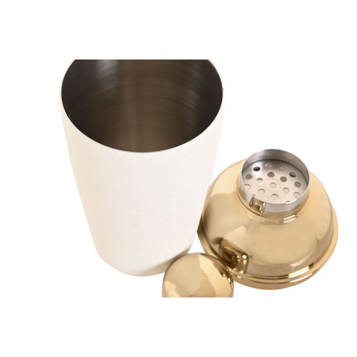 Shaker Home ESPRIT Blanc Doré Acier inoxydable Aluminium 9,5 x 9,5 x 22 cm