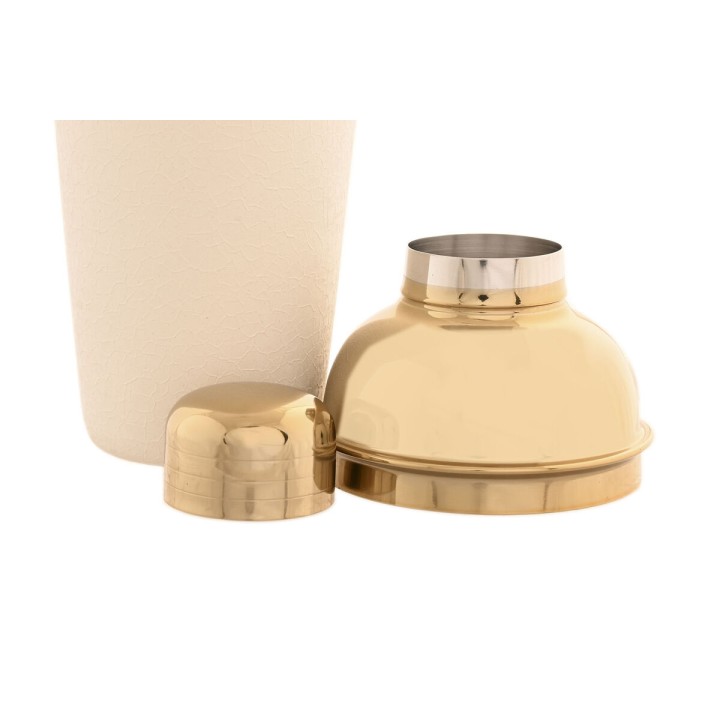 Shaker Home ESPRIT Blanc Doré Acier inoxydable Aluminium 9,5 x 9,5 x 22 cm