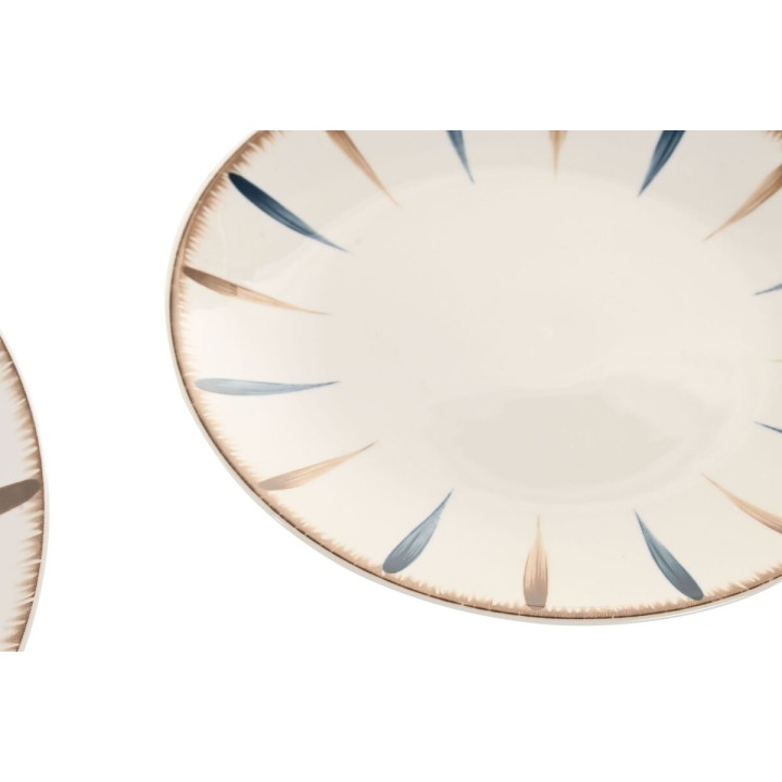Assiettes Home ESPRIT Bleu Blanc Porcelaine 18 Pièces