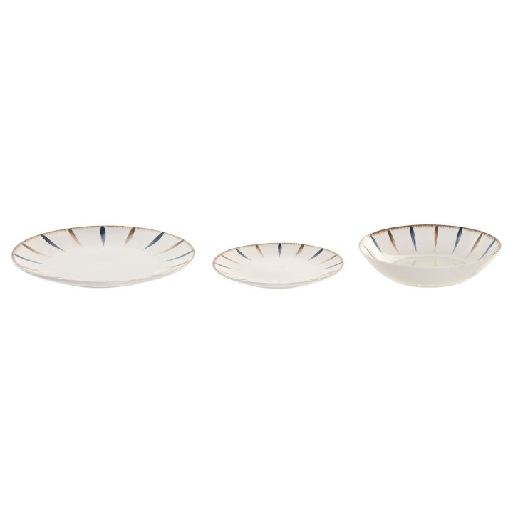 Assiettes Home ESPRIT Bleu Blanc Porcelaine 18 Pièces