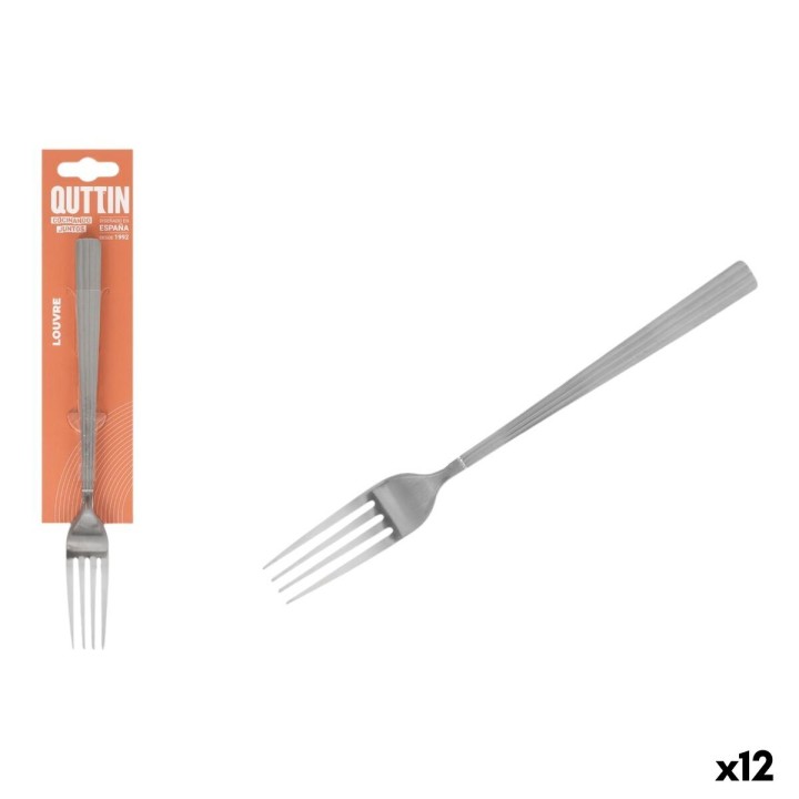 Ensemble de Fourchettes Quttin LOUVRE Argenté 2 mm 21 x 2,4 cm 3 Pièces (12 Unités)