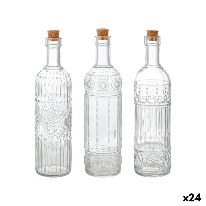 Lot de 24 · Bouteille en Verre La Mediterránea Transparent Liège verre 500 ml