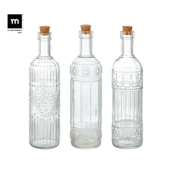 Bouteille en Verre La Mediterránea Transparent Liège verre 500 ml (24 Unités)
