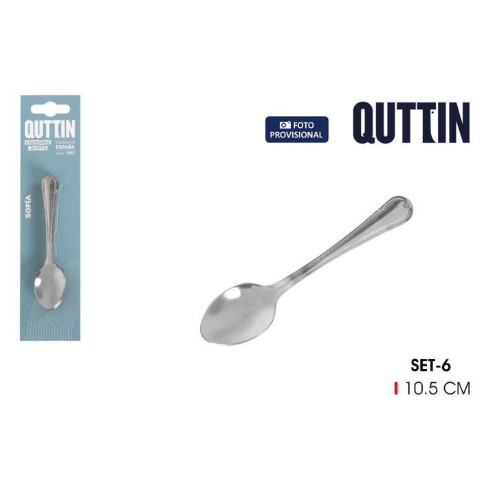 Cuillère à café Quttin Sofia 10,5 x 2,5 cm 6 Pièces (12 Unités)