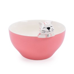 Bol Versa Rose Porcelaine 15,3 X 10,3 X 14 CM Chat
