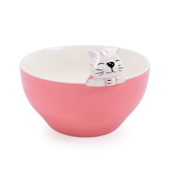 Bol Versa Rose Porcelaine 15,3 X 10,3 X 14 CM Chat