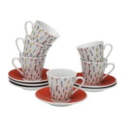 Jeu de 6 tasses avec plat Versa Blume Porcelaine