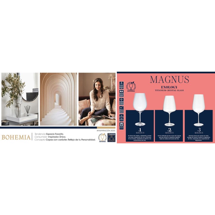 verre de vin Bohemia Crystal Magnus Nº3 Transparent verre 850 ml (6 Unités)