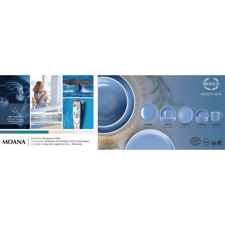 Bol pour Apéritifs Bidasoa Moana Bleu Céramique (12 Unités)