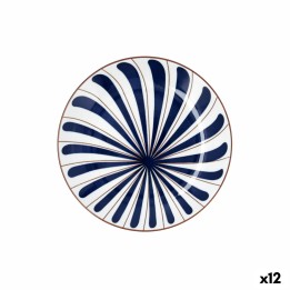 Assiette à dessert Bidasoa Oceanika Bleu Céramique Ø 19 cm (12 Unités)