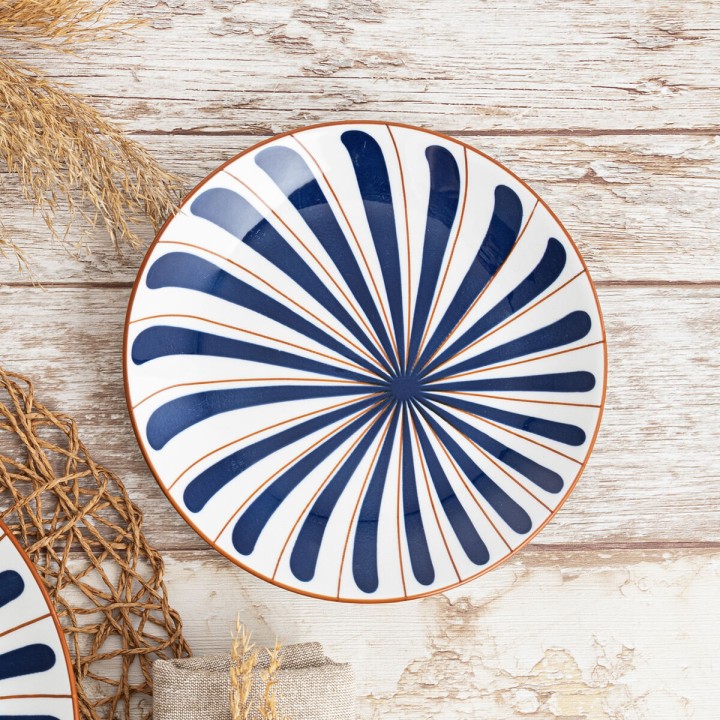 Assiette à dessert Bidasoa Oceanika Bleu Céramique Ø 19 cm (12 Unités)