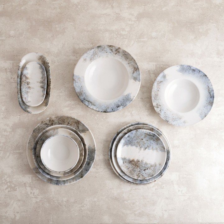 Assiette creuse Bidasoa Polaris Hydrozero Beige Céramique Ø 23 cm (6 Unités)