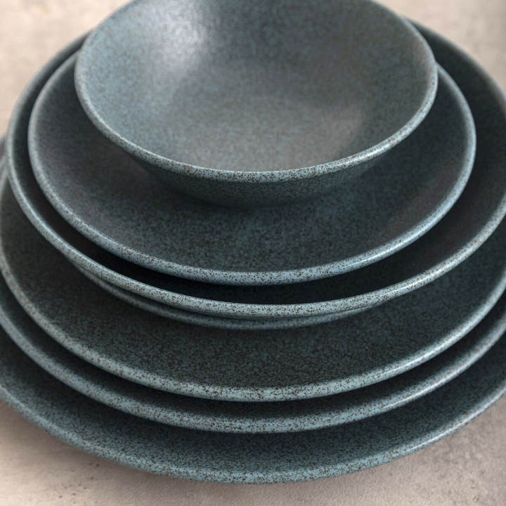 Assiette plate Bidasoa Element Hydrozero Bleu Céramique Ø 27 cm (6 Unités)