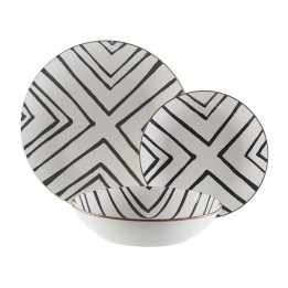 Assiettes Versa Gris Porcelaine 18 Pièces