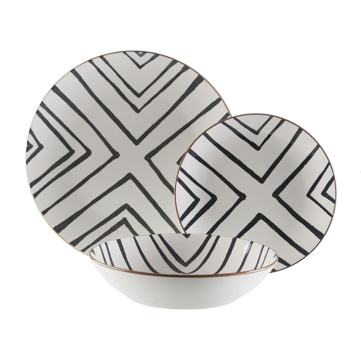 Assiettes Versa Gris Porcelaine 18 Pièces