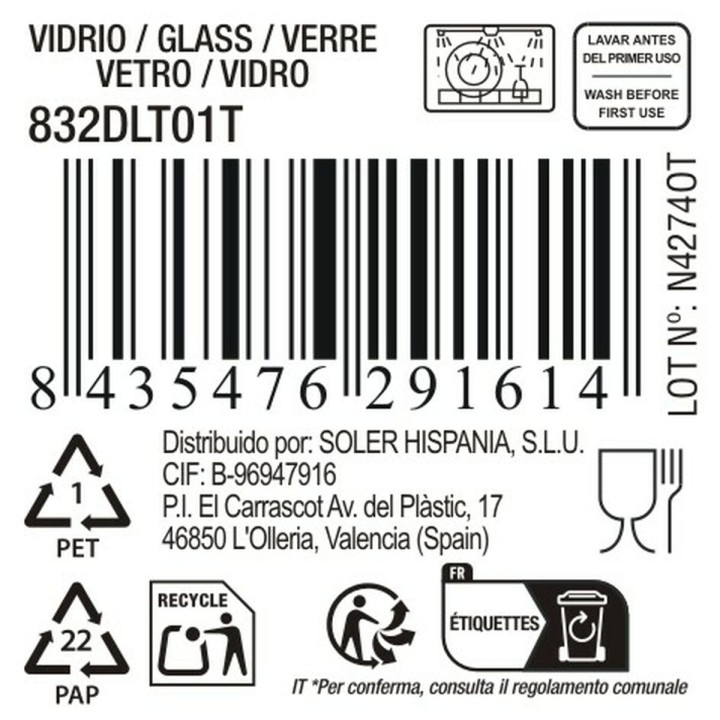Lot de 48 · Verre d'eau La Mediterránea Syros