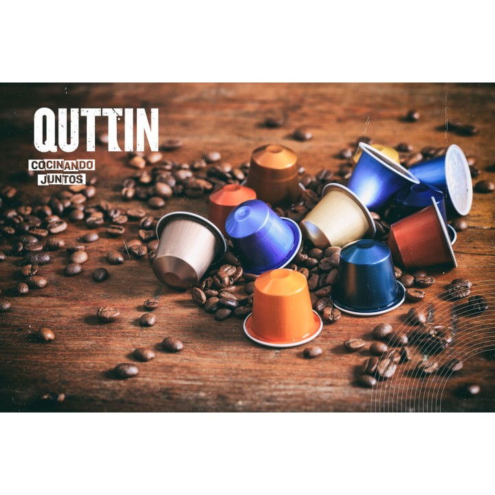 Lot de 6 · Organisateur de capsules de café Quttin Bambou 35 x 18 x 4 cm 40 Capsules de café