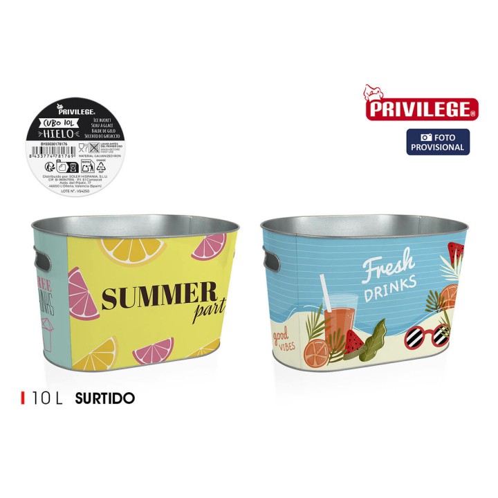 Sceau à Glace Privilege Oblongue 10 L 32,7 x 19,5 x 20 cm (8 Unités)