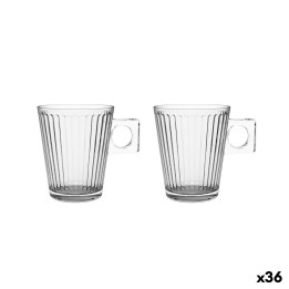 Ensemble de tasses à café La Mediterránea Lima lineal Transparent verre 210 ml 2 Pièces (36 Unités)