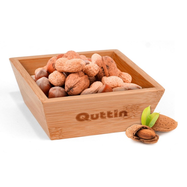 Bol pour Apéritifs Quttin Bambou 16 x 16 x 5 cm (12 Unités)