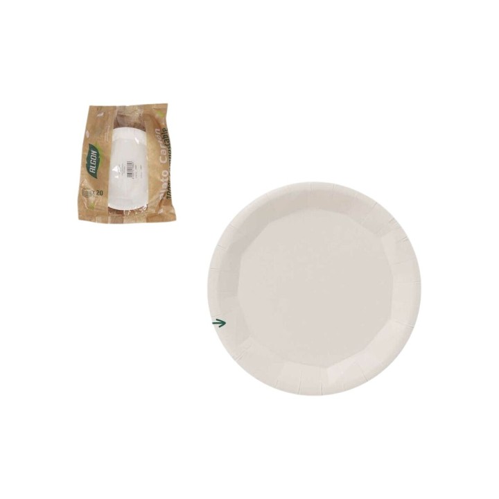 Lot de 18 · Service de vaisselle Algon Blanc 22 cm 25 Pièces