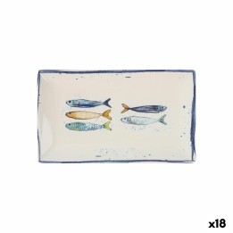 Plat à Gratin La Mediterránea Peixe Rectangulaire Poissons 25,3 x 15 x 2 cm (18 Unités)